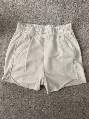 FP Movement by Free People Cream Cozy High-Waist Athletic Shorts